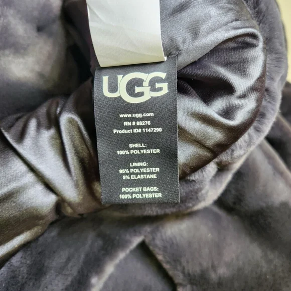 UGG Women's Frankie Trucker Faux Fur Jacket Ink Grey Sz M Warm Soft Cozy - Picture 15 of 16